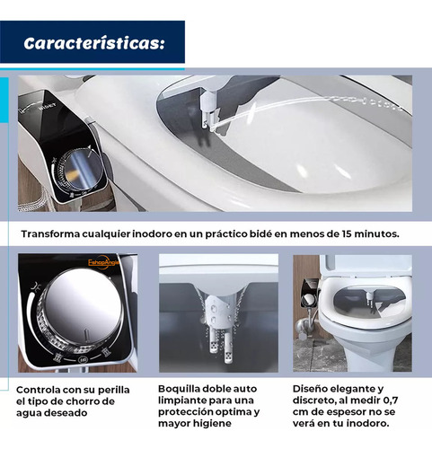 Adaptador Bidet Wc Ajustable Instalación Sencilla