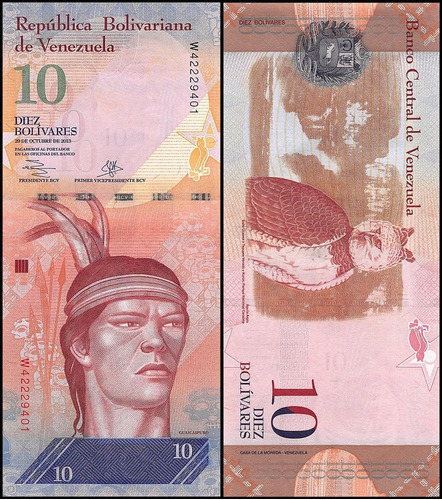 10 Billetes De Venezuela 10 Bolivares Aguila Arpia Billete