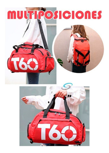 . S Maleta Deportiva Multi Posiciones Mochila Viaje Gym T60