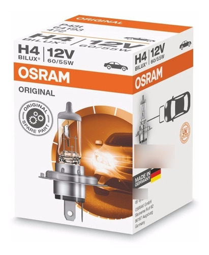 H4 Standard 12v 60/55w Osram Uv Filter 64193 Pt43 X 2 Unid