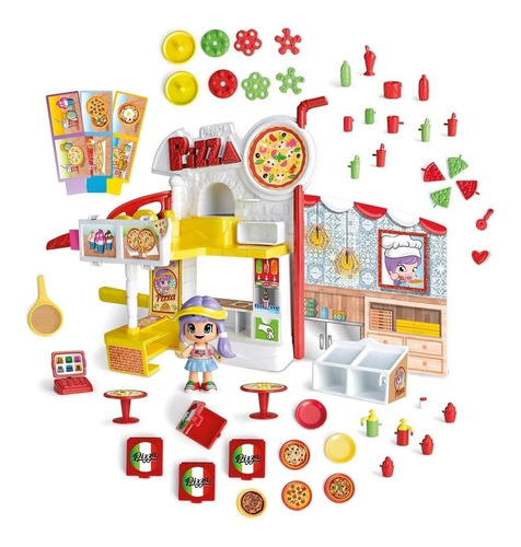 Imagen 3 de 5 de Pinypon Playset Pizzeria Con Figura + Accesorios Original