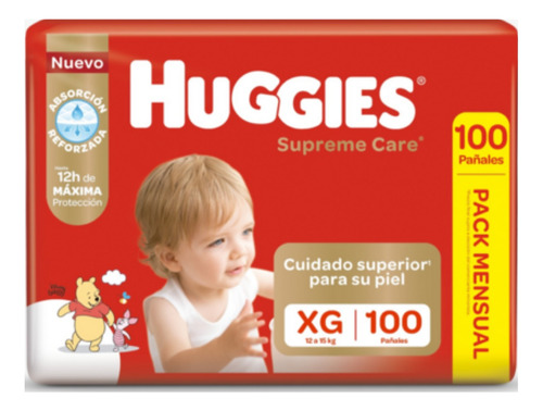 Huggies Supreme Care Pack Mensual Talles Xg Xxg Xxxg