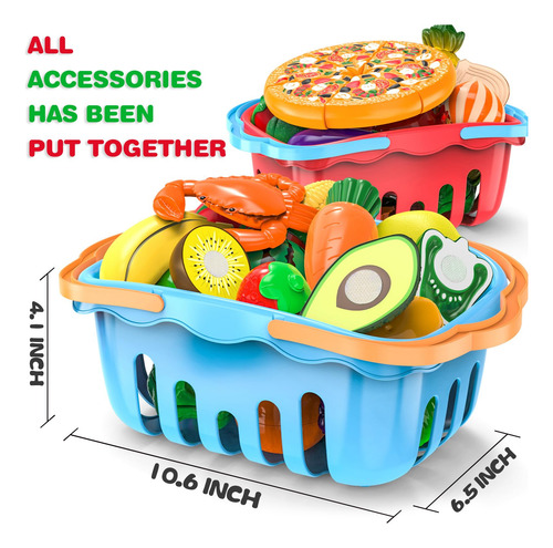 Set De Juguetes De Comida Para Niños Pequeños Con Almacenami