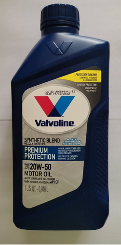 Aceite Semisintético 20w50 Valvoline 