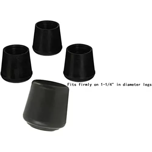 AKOAK 4 tapas de goma para sillas de mesa, 1-1/4 pulgadas, color negro