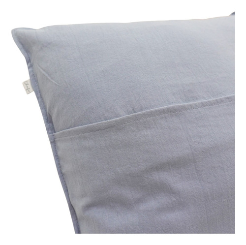 Fundas De Almohadón 100% Algodón 40x40 Cm Por 2 Unidades Color Azul Grisáceo Tusor