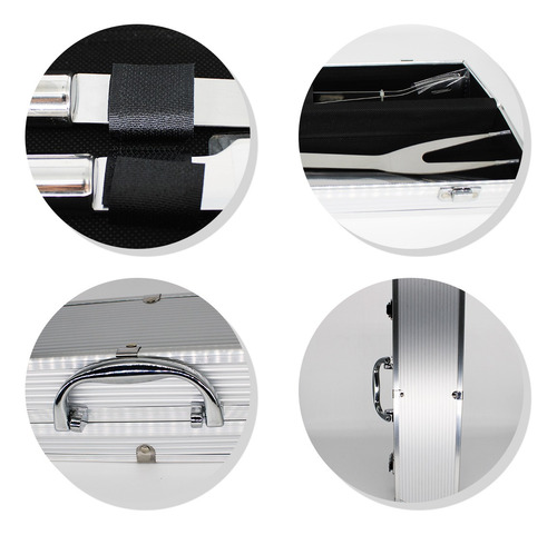 Imagem 5 de 7 de Kit Churrasco Maleta Inox Garfo Faca Pegador Dia Dos Pais
