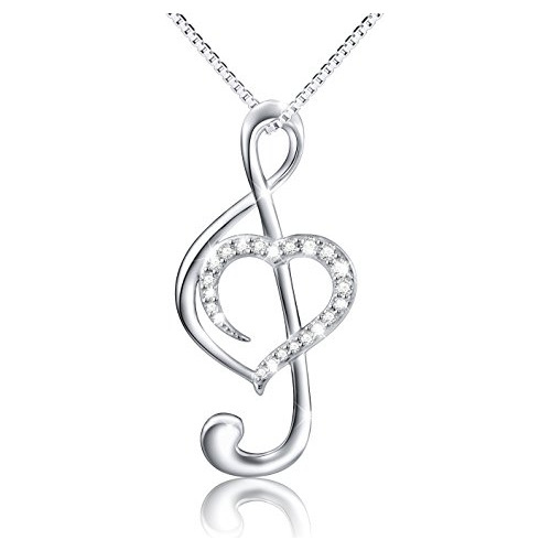 Collar Nota Musical Plata Ley 925