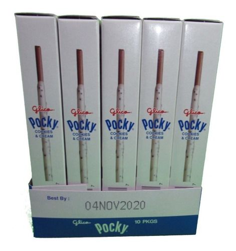 Glico Pocky Cookies And Cream 40g (paquete De 10 Pz)