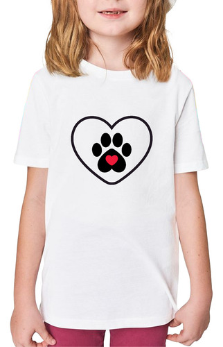 Remera Nena Niña Infantil Huella Perro Corazon Love 20