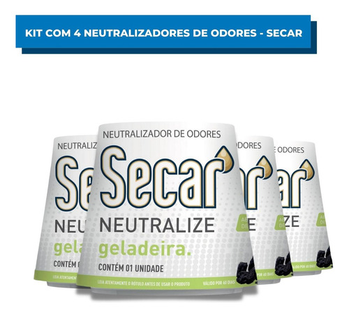 Kit Com 4 Neutralizadores De Odores Secar Geladeira 30g