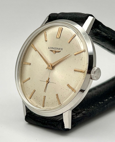 Longines Calibre 19.4 Años 1950 Caja De Acero A Cuerda #01 Negro Claro Plateado (Usado)
