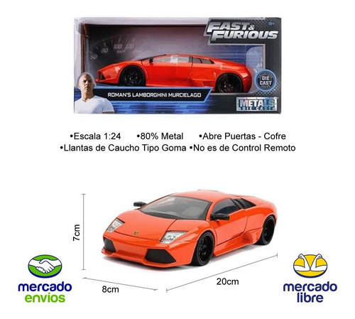 Roman's Lamborghini Murcielago Rapido Y Furioso 1:24 Jada