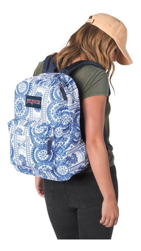 Mochila Jansport Mujer Azul Blanco Super Break Js00t5010l0
