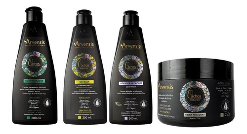 Kit Arvensis Cachos Cond + Co-wash + Gelatina + Ativador Ond