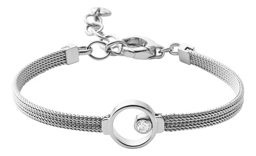 Brazalete De Cristal Plateado Skagen Elin, Extensor 6,5 + 1,