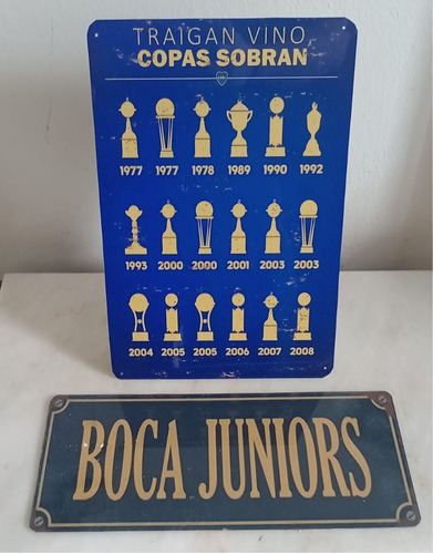 Pack Chapas Decorativas Boca Juniors (x2) Tamaño 20x30