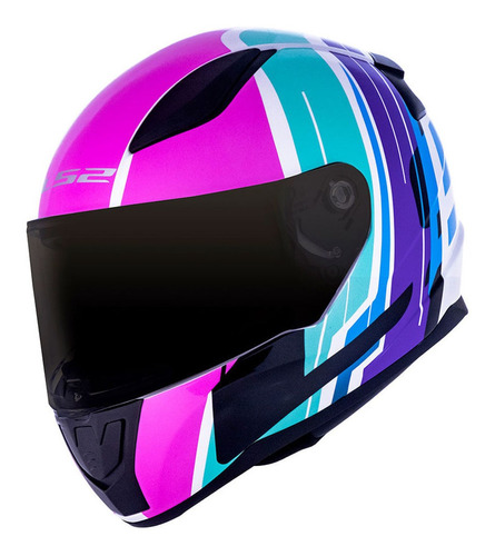 Capacete Ls2 Ff353 Rapid Flag Neon Fucsia