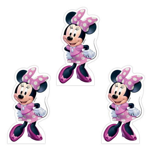 3 Adornos Decorativos Coroplast Fiesta Minnie Mouse Min0m1