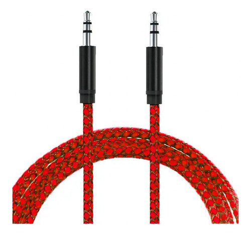 Cable Audio Miniplug 3,5 A 3,5 Mm Auxiliar 1mtrs Netmak Rojo