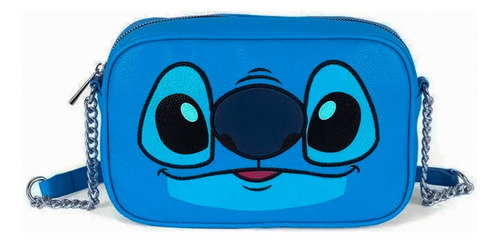 Bolsa De Ombro Transversal Feminina Disney Lilo & Stitch Acambamento Dos Ferragens Níquel Cor Azul Correia De Ombro Azul