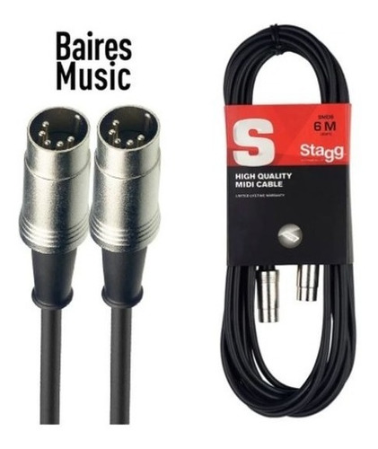 Cable Midi Stagg Smd6 5mm 6 Metros