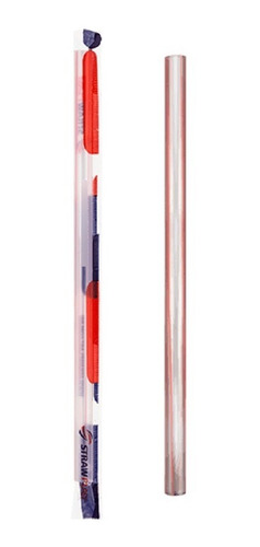 Canudo Milk Shake Sache 8mm Granel Vermelho Cx2000