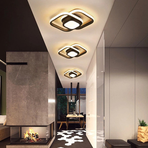 Lâmpadas De Techo Led De Cube Acrílica Moderno 36w 3 Cores