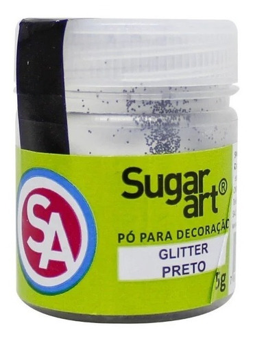 Glitter Escarcha  Color Negro Marca Sugar Art 5g Repostería 