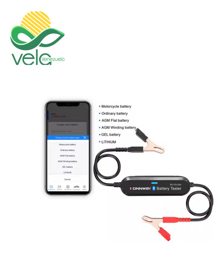 Probador De Batería 6v 12v Y 24v Konnwei Con Bluetooth