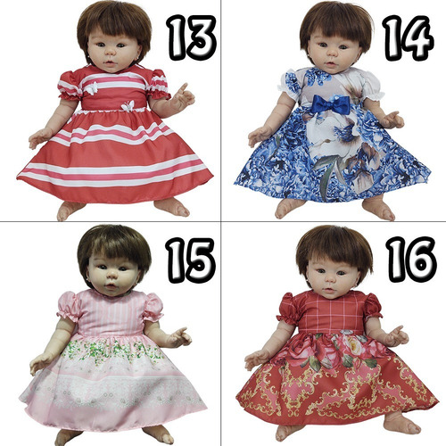 Imagem 6 de 7 de Kit Com 4 Vestidos De Bebê Reborn Katitus Boneca