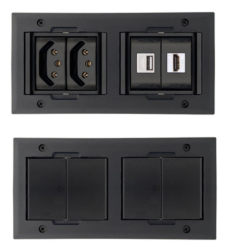 Imagem 1 de 8 de Caixa De Tomadas Para Embutir Em Mesas, Usb 2.1a, Hdmi - M9