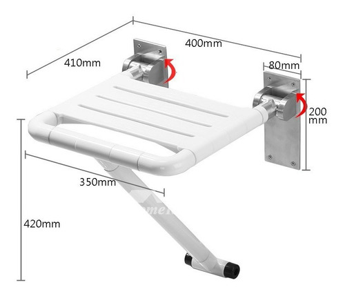 Asiento Para Ducha Plegable De Acero Forrado En Plástico.