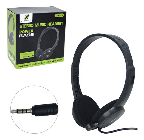 Headset Estereo Power Bass Com Microfone X-c