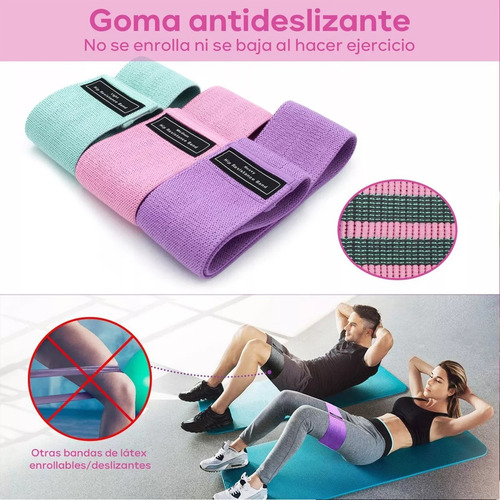 Kit 3 Bandas Elásticas Ejercicio Yoga Ligas De Resistencia