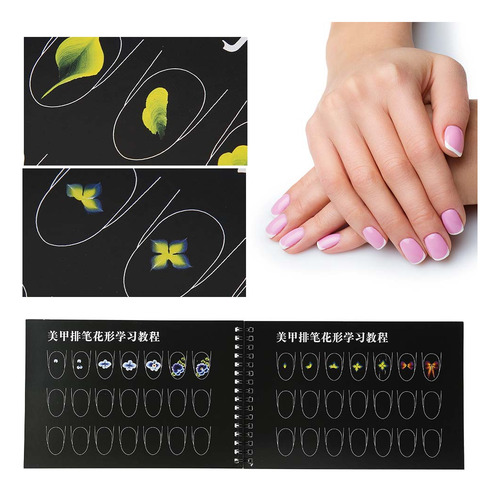 Plantilla De Práctica De Arte De Uñas, Libro De Papel Para A