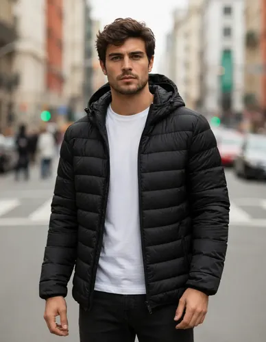 Jaqueta Puffer Masculina Casaco Bobojaco Blusa Frio Intenso Preto M Liso
