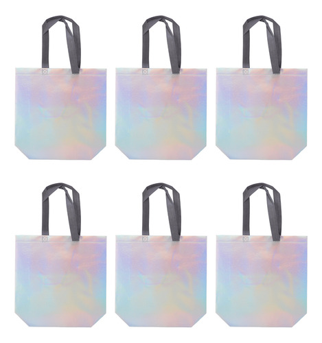 Juego De 10 Bolsas De Regalo Reutilizables Plateadas Brillan