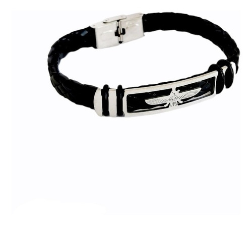 Pulsera De Caballero Acero Inox Y Caucho Envio Gratis.