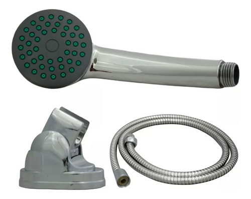 Imagen 1 de 2 de Duchador De Mano Lluvia + Flexible De 1,5 Mts + Soporte