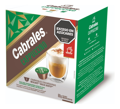 Cabrales Capsulas D Gusto Cappuccino X8u