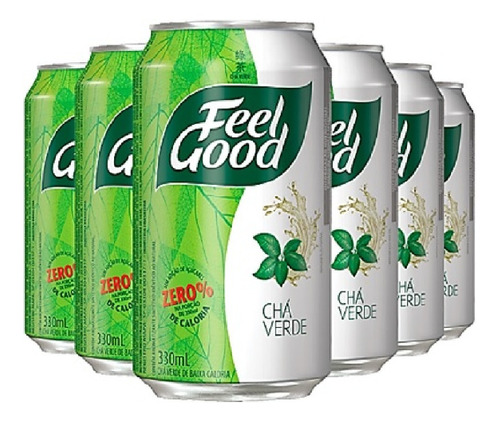 6x Chá Verde Feel Good Lata 330ml