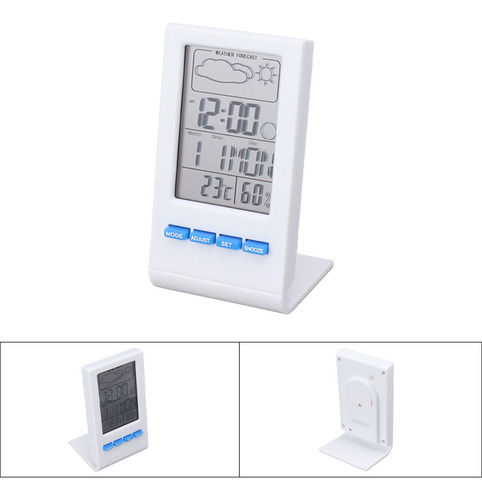 Higrómetro Digital Blanco Blanco Con Pantalla Lcd, Termómetr