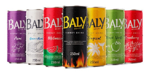 Baly Energético Lata 250ml Kit C/10 Unidades -vários Sabores