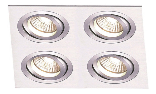 Luminaria Spot Ar70 Embutir Aluminio Quadruplo Gu10