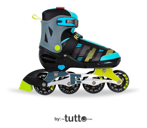 Imagen 2 de 9 de Patines En Linea Ajustables Gris Con Azul Rush