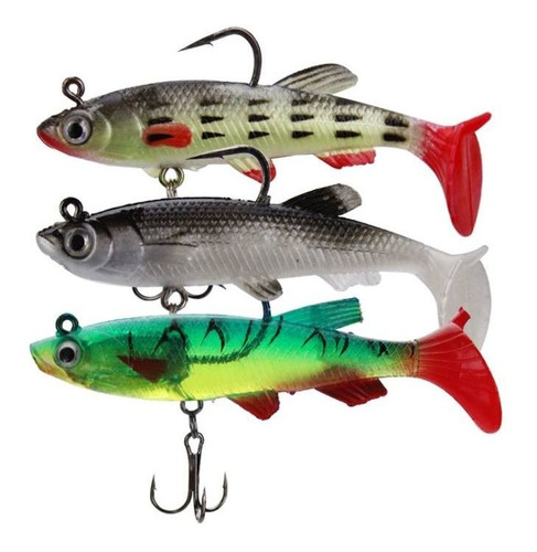 Señuelos Blandos Pesca Alevino Minnow Swimbait Carnada X 3