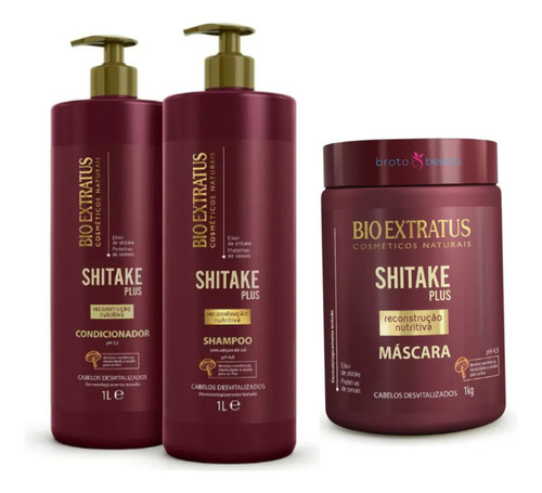 Shitake Plus Recosntrução Nutritiva Kit Bio Extratus 3x1