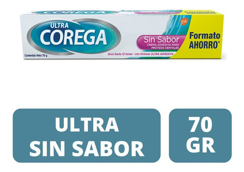 Ultra Corega Crema Adhesiva Protesis Dental Sin Sabor X 70g