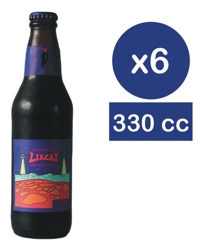 Sixpack Cerveza Artesanal Lircay Stout 330cc Botella